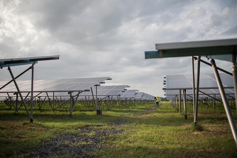 Solar Panels on a Cloudy Day